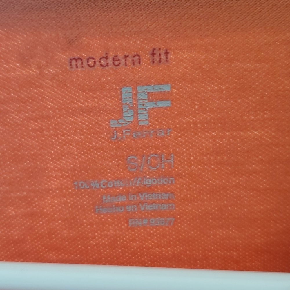J. Ferrar Mens  orange modern fit  polo shirt - Picture 3 of 4